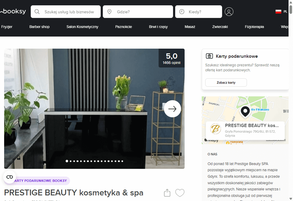 booksy prestige beauty page look